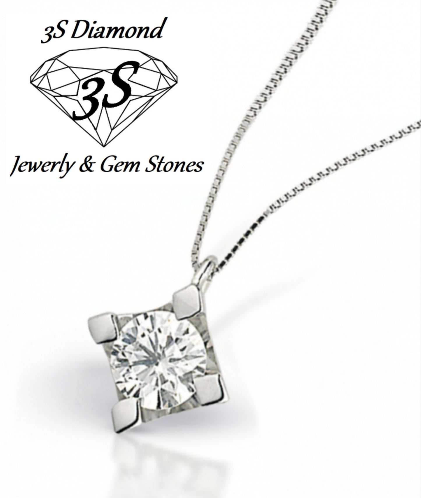 set completo ciondolo e orecchini punto luce oro 18k 750  e diamanti naturali 1,05 ct color D VVS1