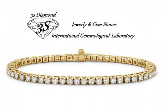 bracciale tennis in oro giallo 18k e diamanti naturali 5,40ct