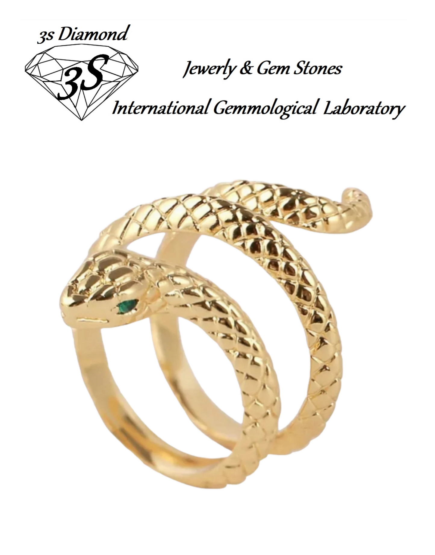 anello modello serpente in oro giallo 18k 750