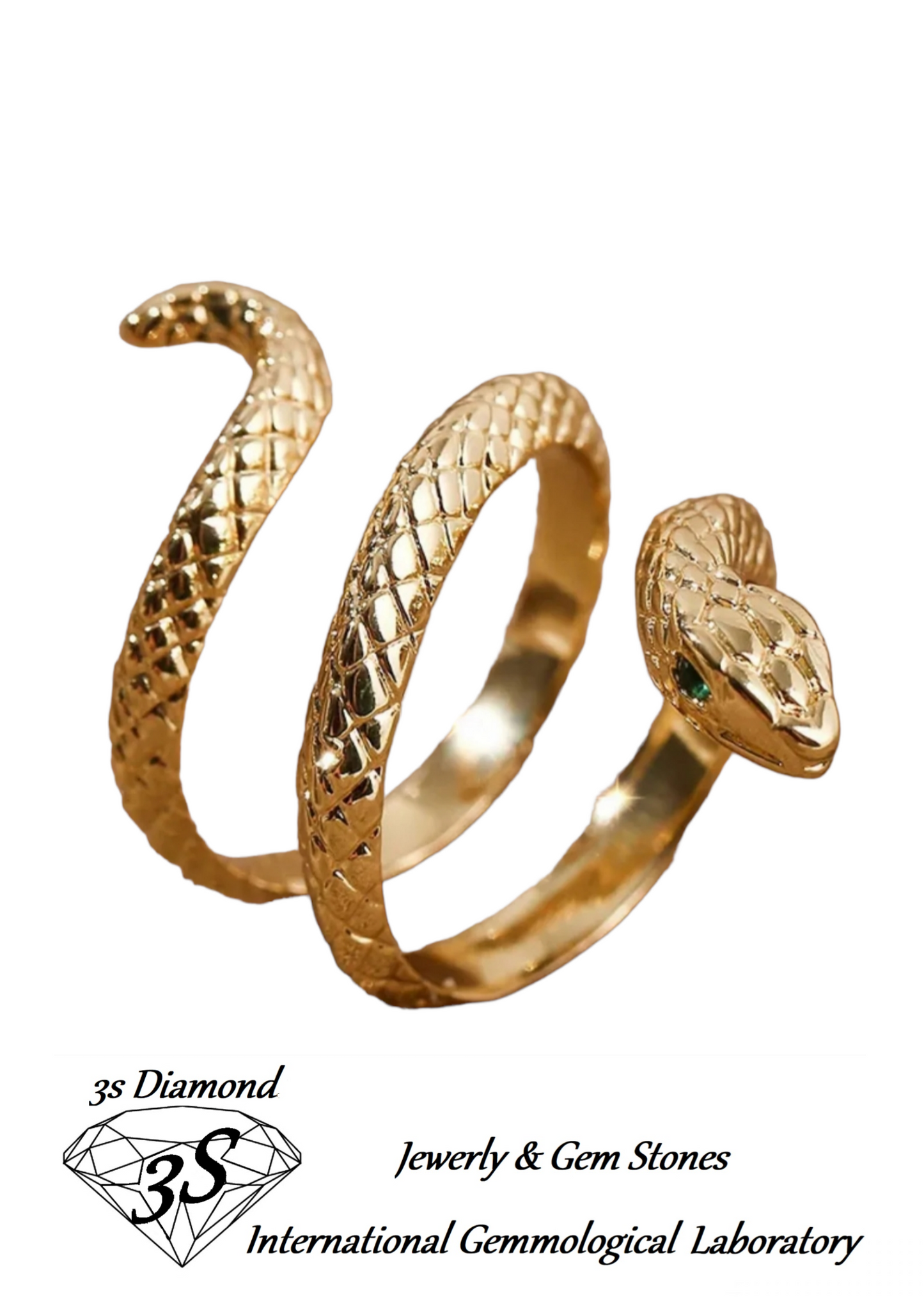 anello modello serpente in oro giallo 18k 750