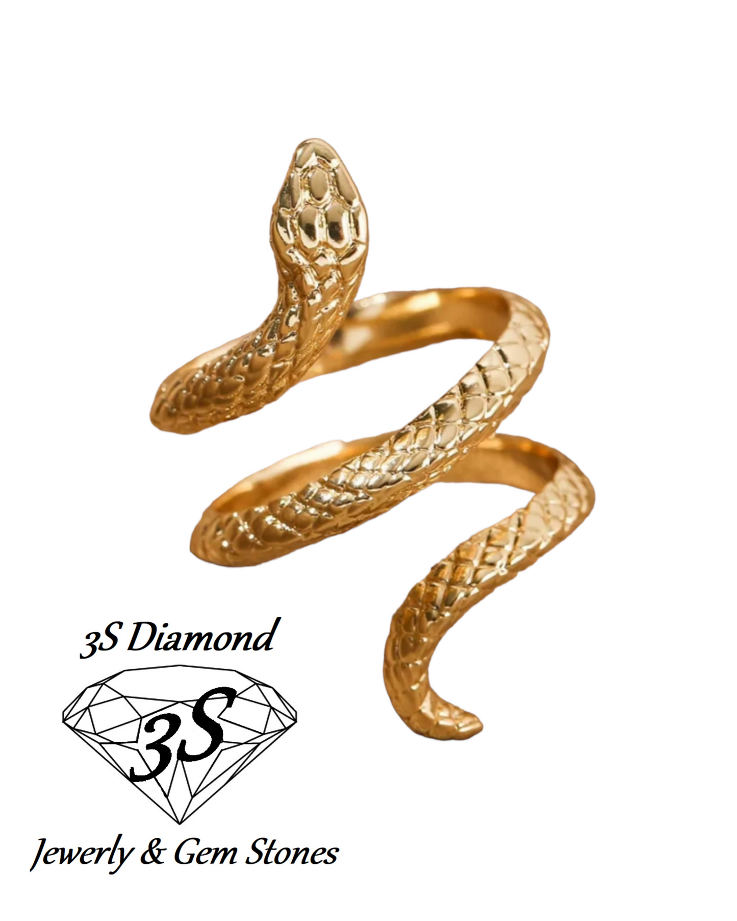 anello modello serpente in oro giallo 18k 750