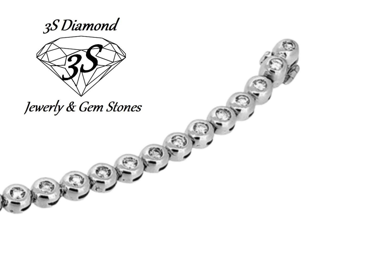 bracciale tennis a cipollina in oro bianco 18k e diamanti naturali 1,5 ct